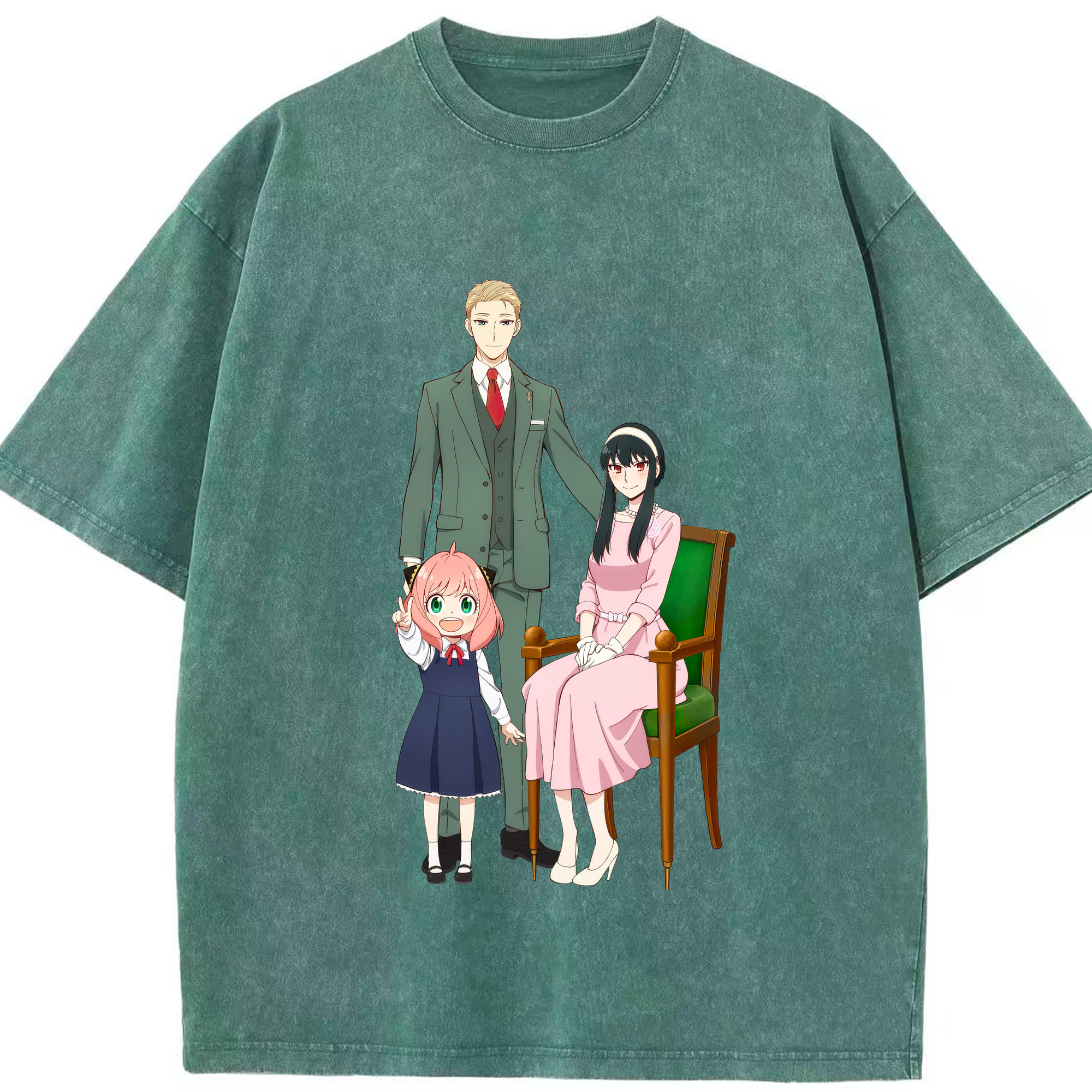 （画像用） SPY×FAMILY间谍家家酒 綿100% ヴィンテージ風 半袖Tシャツ（フロントプリント）